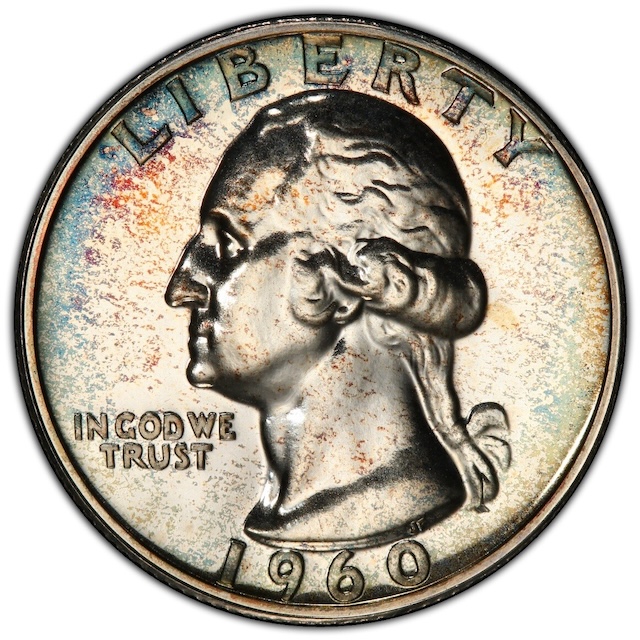 1960 Proof Doubled Die Reverse FS-801 showing doubling on E PLURIBUS UNUM inscription and wreath leaves